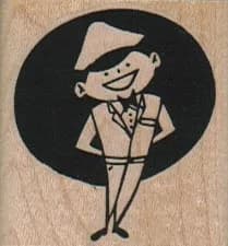 Smiling Serviceman 1 1/2 x 1 1/2-0