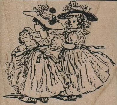 Two Little Girls 3 1/2 x 3-0