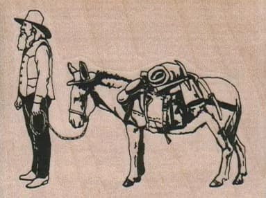 Miner With Burro 2 3/4 x 2-0