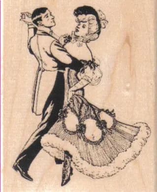 Chorus Girl & Man Dancing 2 3/4 x 3 1/4-0