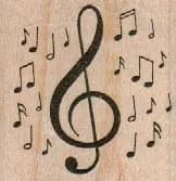 Treble Clef & Musical Notes 1 3/4 x 1 3/4-0