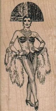 Showgirl Plumed/Large 2 x 3 3/4-0