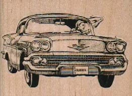 Woman Waving In Car 2 3/4 x 2-0