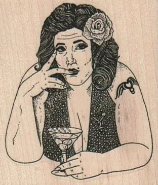 Lady With Martini 2 1/4 x 2 1/2-0