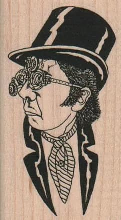 Steampunk Glasses Man 1 3/4 x 3-0