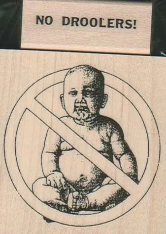No Droolers (Image & Words) 2 1/2 x 2 1/2 & 3/4 x 1 3/4-0