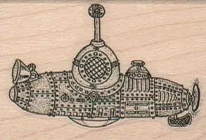 Steampunk Submarine 1 3/4 x 2-0