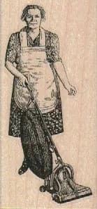 Lady With Vacuum 1 1/2 x 3-0