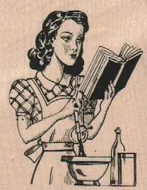 Housewife Reading Recipe 2 1/4 x 2 3/4-0