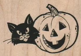 Cat And Jack O'Lantern 3 x 2-0