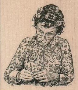 Lady In Curlers 2 3/4 x 3-0