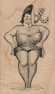 Lady Raising Skirt 2 x 3 1/4-0