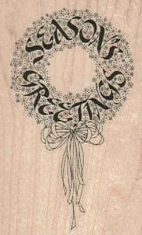 Season's Greetings Wreath 2 1/4 x 3 1/2-0