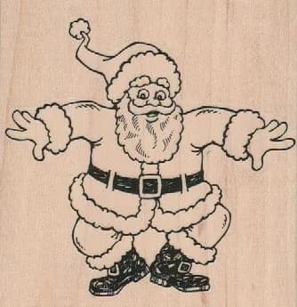 Excited Santa 3 1/2 x 3 1/2-0