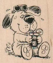 Drinking Dog 2 x 2 1/4-0