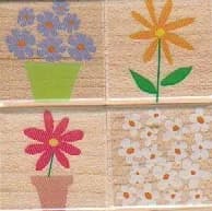 Hero Arts Quatros Posies and Pots Set 4 stamps 1 x 1-0