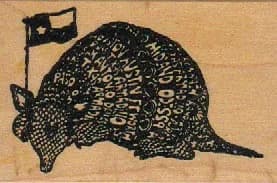 Armadillo WIth Flag 2 x 2 3/4-0