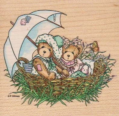 Stampendous P. Hillman TW003 Bath and Blossom 4 x 4-0
