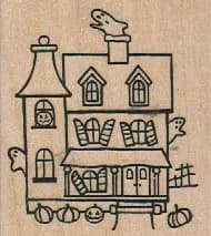 A Muse Artstamps 2654p Haunted House 2 x 2 1/4-0