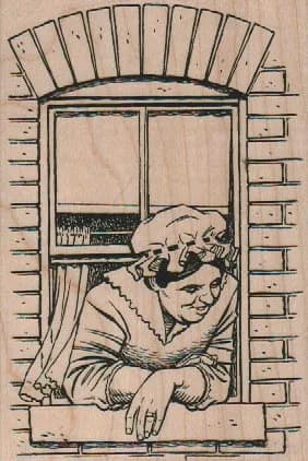 Lady Looking Out Window 3 x 4 1/4-0