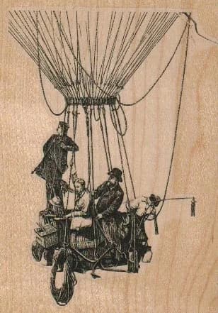Men In Balloon Basket 3 1/4 x 4 1/2-0