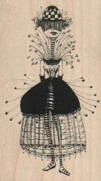 Whimsical Woman in Dress 2 1/4 x 3 3/4-0