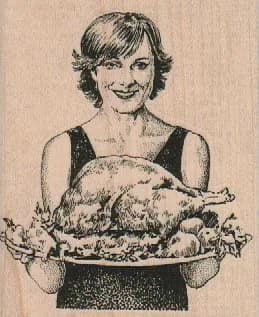 Lady with Turkey 2 3/4 x 3 1/4-0