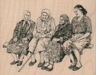 Four Old Ladies 3 1/4 x 2 1/2-0