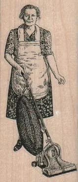 Lady Vacuuming 1 3/4 x 3 3/4-0