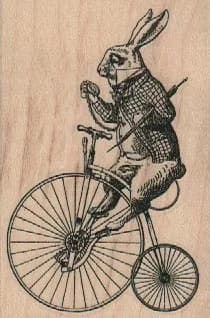 Rabbit on Old Bicycle 2 1/4 x 3 1/4-0