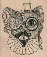 Steampunk Cat Face 1 3/4 x 2-0