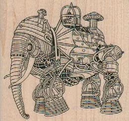 Steampunk Elephant 2 3/4 x 2 1/2-0