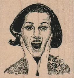 Lady With Hands On Face 2 3/4 x 2 3/4-0
