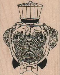 Dog Head In Steampunk Crown 2 1/4 x 2 3/4-0