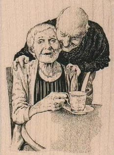 Happy Old Couple 2 1/2 x 3 1/4-0