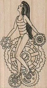 Lady On Gears 1 3/4 x 3-0
