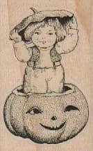 Girl In Jack O' Lantern 1 1/2 x 2 1/4-0