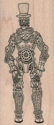 Steampunk Robot Man 2 x 4 1/4-0