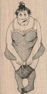 Lady Pulling Nylons 1 3/4 x 3 1/4-0