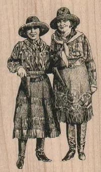 Two Cowgirls 2 1/4 x 3 1/2-0