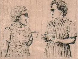 Ladies With Tea 2 3/4 x 2-0
