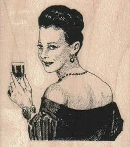 Lady With Wine 2 3/4 x 3-0