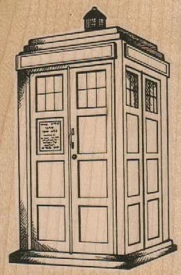 Blue Police Box by Susan M. Brown 2 3/4 x 4-0