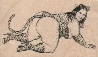 Large Lady In Cat Suit 3 1/2 x 2-0