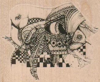 Whimsical Collage 3 1/2 x 2 3/4-0
