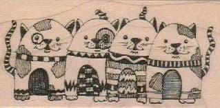 Row Of Cats 1 3/4 x 3 1/4-0
