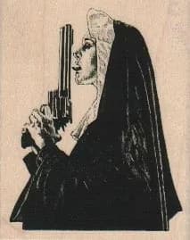 Nun Licking Gun 2 1/4 x 2 3/4-0