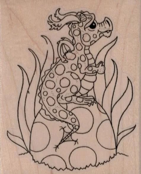 Dragon on Egg 2 1/2 x 3-0