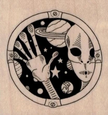 Alien Space Scene Right 2 1/4 x 2 1/4-0
