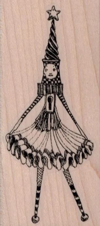 Whimsical Star Hat Lady 1 3/4 x 3 3/4-0